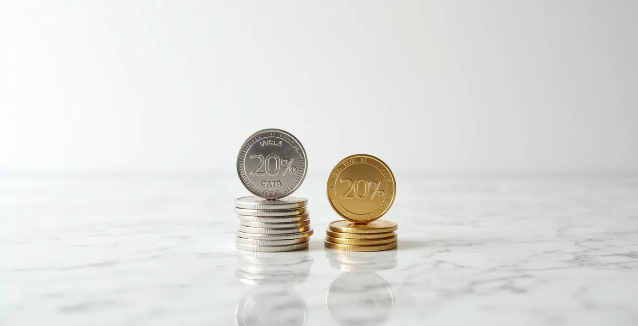 Visual comparison of VAT implications on silver versus gold bullion in the UK