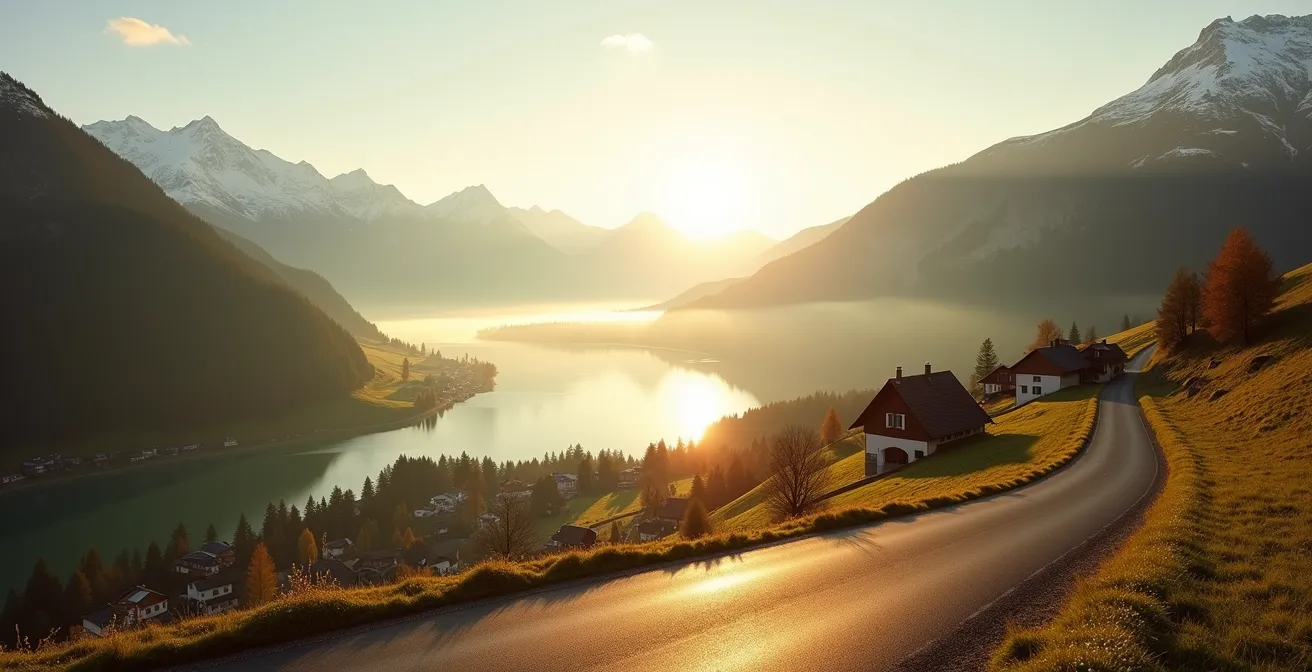 Panoramic view of the Vallée de Joux watchmaking valley in Switzerland